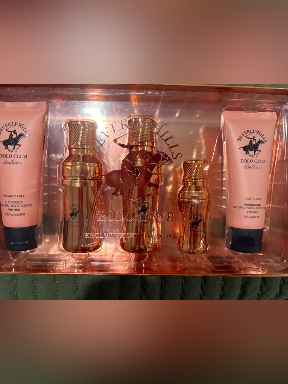 Beverly Hills Polo Club Pink and Gold Fragrance Gift Set